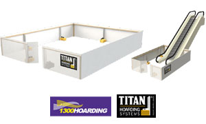 1300Hoarding Workzone and Kiosk with titan